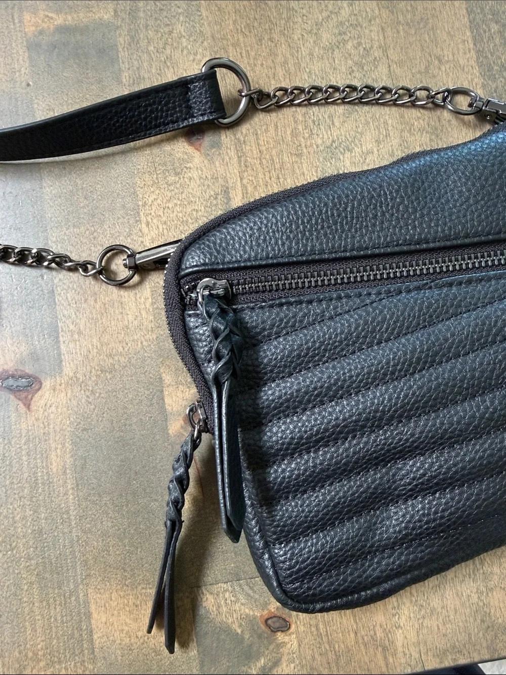 RAD Rev Black Quilted Crossbody Bag